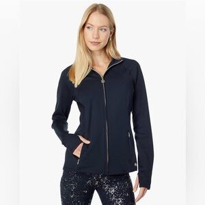 Lilly Pulitzer Luxletic Tennison Full Zip Jacket Onyx Black UPF 50 Medium 006106